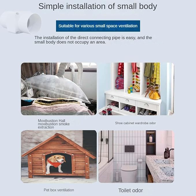 1-1/4 inch 32mm Inline Duct Fan, 6W 22 CFM Ventilation System High Efficiency - Image 6