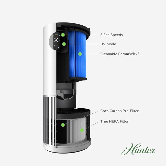 Hunter Fan Company Humidifier and Air Purifier In One, Advanced Filtration Air - Image 5