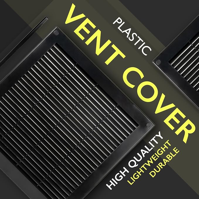 12 x 12 Inch Black Air Vent Cover – Plastic Square Air Vent Grill Cover - Image 6