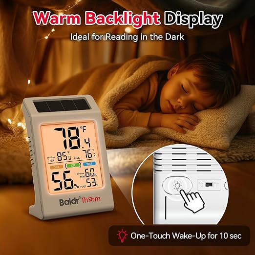 BaldrTherm Room Thermometer Indoor, Humidity Meter, 2026 Upgrade Backlight - Image 2