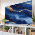 Seamless Abstract Wavy Line Indoor TV Cover, Elastic TV Screen Protector Gold by Unknown