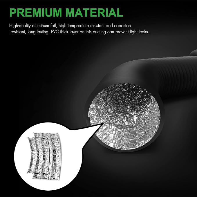 iPower Grow Tent Ventilation System 4 Inch Inline Duct Ventilation Fan 195 CFM - Image 5