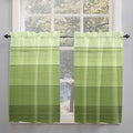 Gradient Green Wooden Board Window Valance Curtains, Retro Country Wood Grain by IDOWMAT
