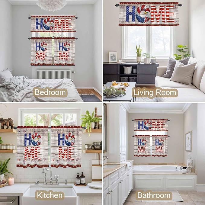 4th of July Kitchen Curtains Set 3 Piece - Image 4