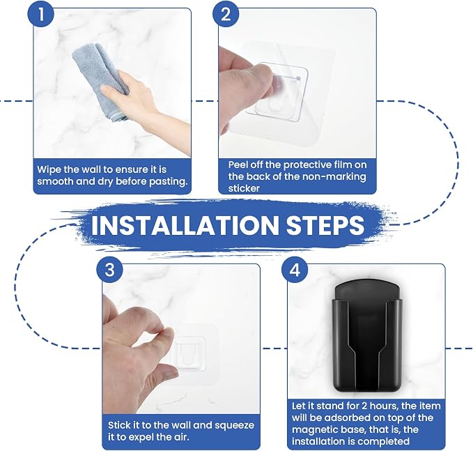 3 Pcs Wall Mount Remote Control Holders, Self Adhesive Media Player Air - Image 3