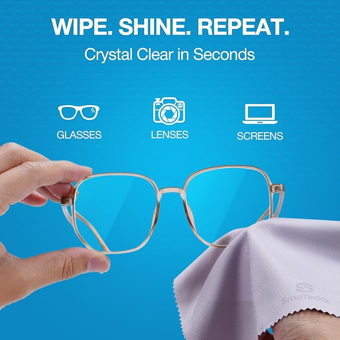 SmoTecQ 6 Pack Premium Microfiber Glasses Cleaning Cloths - Image 2