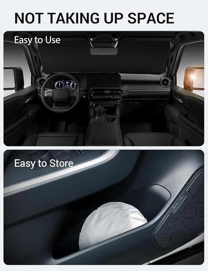 Proadsy Windshield Sun Shade for 2024 2025 2026 Toyota Land Cruiser SUV - Image 9