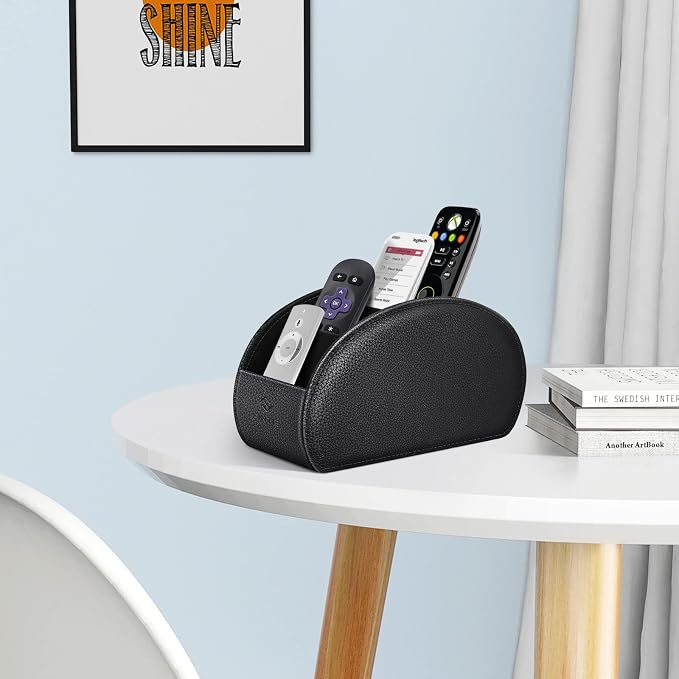 Fintie Remote Control Holder, 5 Compartments Vegan Leather TV Remoter Caddy - Image 4
