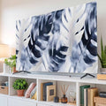 Farmhouse Blue Gray Leaf Indoor TV Cover, Elastic TV Screen Protector by Unknown