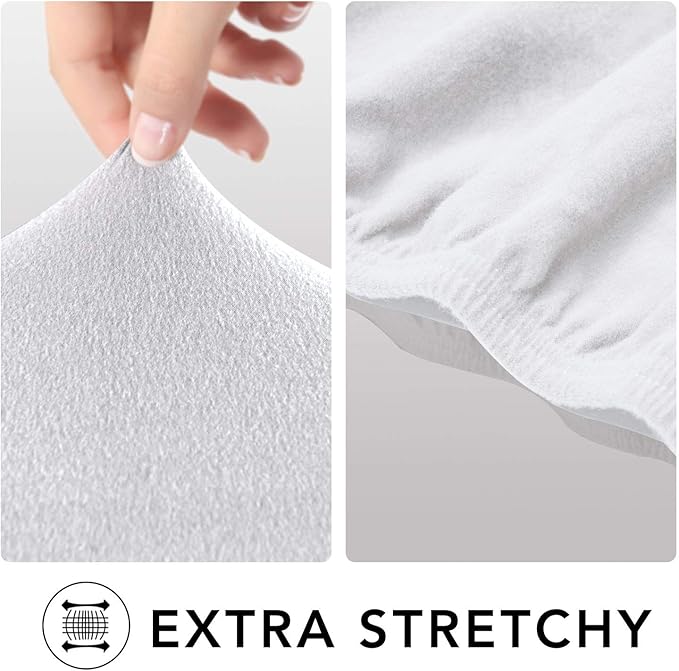 PureFit Super Stretch Sofa Slipcover – Spandex Non Slip Soft Couch Sofa Cover, Washable Furniture Protector with Non Skid Foam and Elastic Bottom for Kids, Pets （Sofa, White）