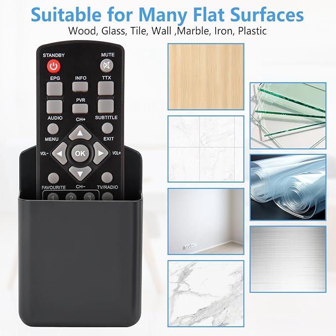 3 Pack Remote Control Holder Wall Mount, Tv Wall Remote Control Holder Pen - Image 4