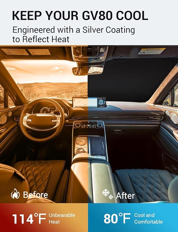 Proadsy Windshield Sun Shade Custom Fit 2021-2023 2024 2025 2026 Genesis GV80 - Image 3