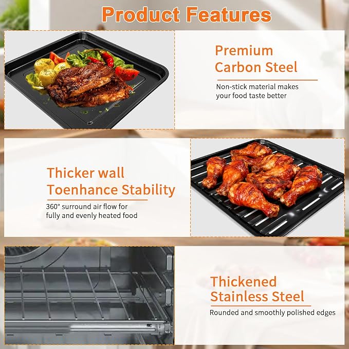 GWY 3PCS Air Fryer Grill Pan Basket Wire Rack Set - Image 5