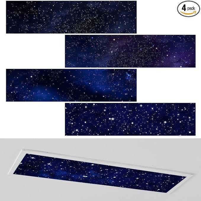 4 Pcs 1 x 4 Feet Fluorescent Lights Covers Magnetic Ceiling Light Cover by Wowangce