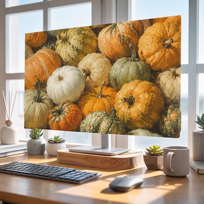 Vintage Pumpkin Fall Thanksgiving Indoor TV Cover, Elastic TV Screen Protector - Image 4