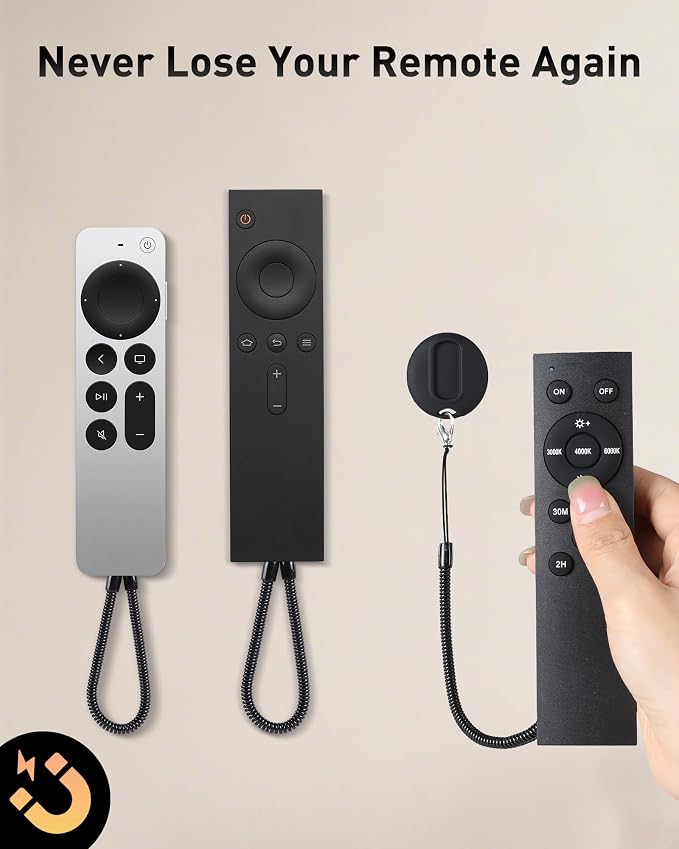 2-in-1 Magnetic Remote Control Holder Wall Mount, 2 Pack Self-Adhesive TV - Image 2
