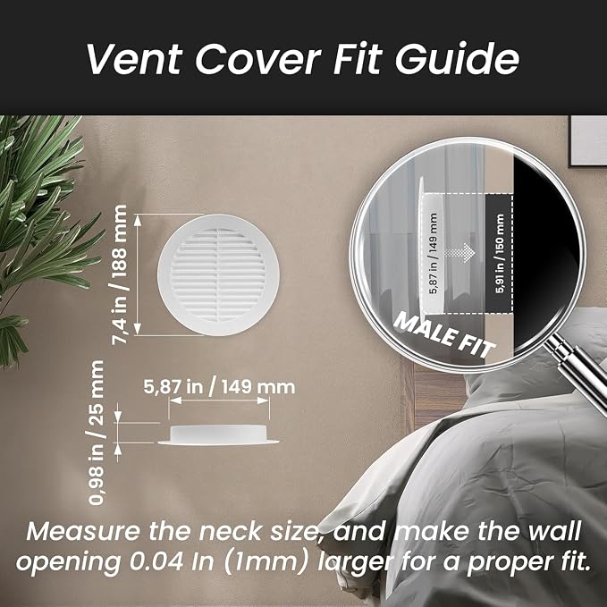 Repa Market 6 Inch Round White Vent Cover/Plastic Air Vent Grille - Image 2