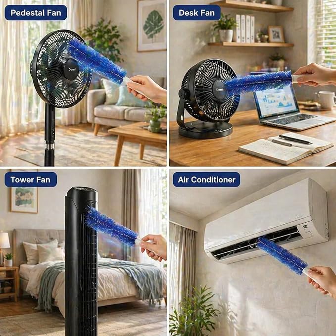 2 Pcs Zylphion Fan Cleaning Brush, Bendable Fan Cleaner Flexible Small Space - Image 6