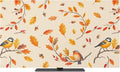 Thanksgiving Autumn Sparrows on Orange Indoor TV Cover, Elastic TV Screen by Unknown