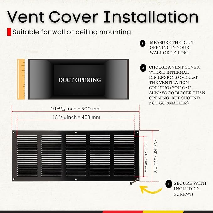 Steinberg14 Black Vent Cover 18x6 - Image 5