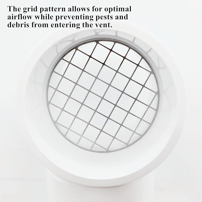 6" PVC Vent Cap with Stainless Steel Screen, 0°Vent Termination Cap - Image 6