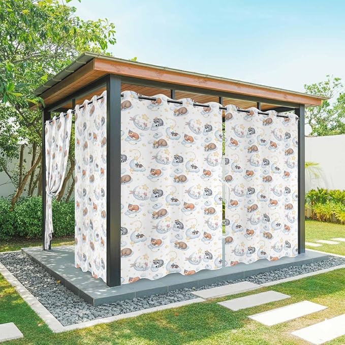 Cartoon Animals Outdoor Curtains by Unknown