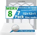12x12x1 MERV 8 Air Filter, AC Furnace Air Filter, Reusable ABS Plastic Frame by OlitAir
