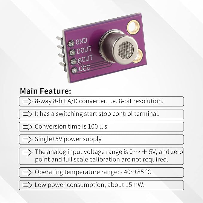 MS1100 Gas Sensor, VOCs Sensor for Air Quality, Carbon Dioxide Formaldehyde - Image 3