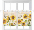 Yellow Sunflowers Kitchen Curtains 36 Inch Length, Small Window Curtains Tab Top by Unknown