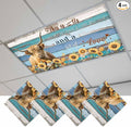 4 Pack Highland Cow Flower Fluorescent Light Covers Country Farmhouse Cow by Unknown