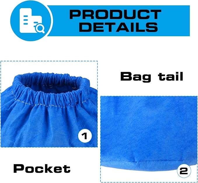 3 Pack VRC2 Cloth Filter for Vacmaster 1.5 to 3.2 Gallon Wet/Dry Vacuums - Image 3