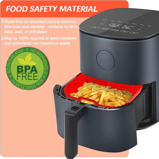 3Pcs Silicone Air Fryer Liners Reusable Square Thickened Airfryer Basket - Image 7