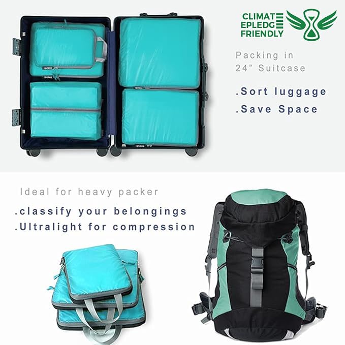 BAGAIL 6 Set Ultralight Compression Packing Cubes Packing Organizer - Image 6