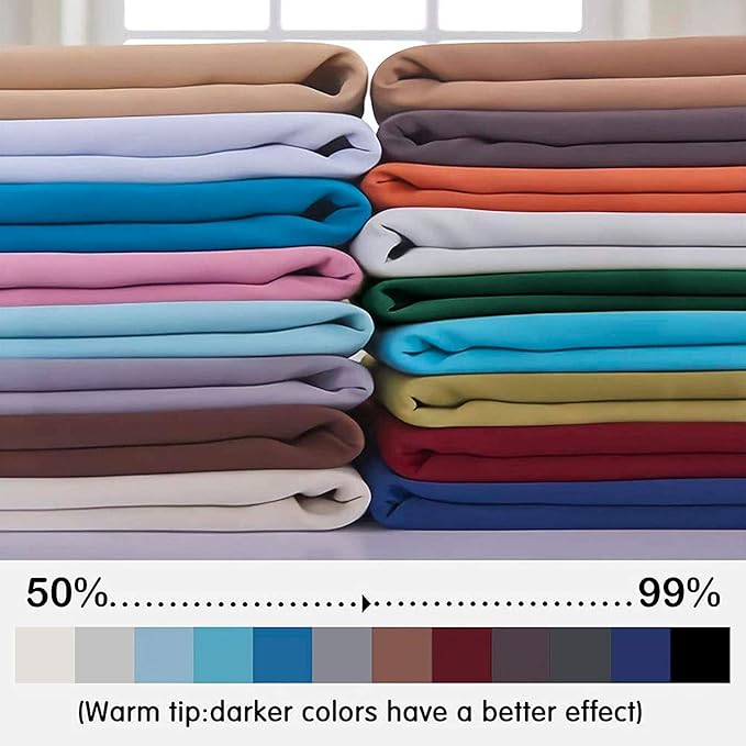 Yakamok 63 Inch Length Blackout Curtains for Bedroom, Thermal Insulated Room Darkening Grommet Top Window Drapes for Living Room,Light Grey,42W x 63L,2 Panels