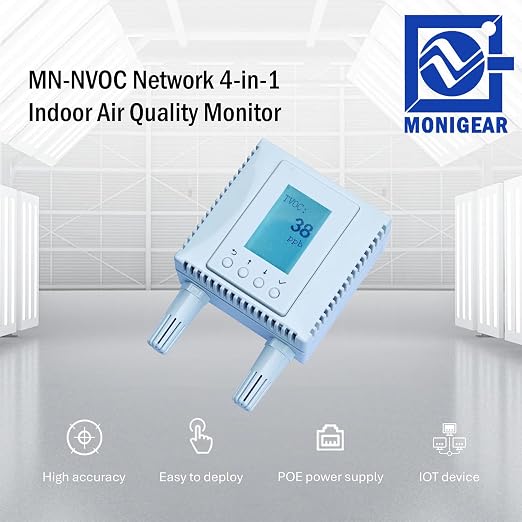 Indoor Air Quality Monitor, 4-in-1 Temperature Humidity CO2 TVOC Sensor - Image 4