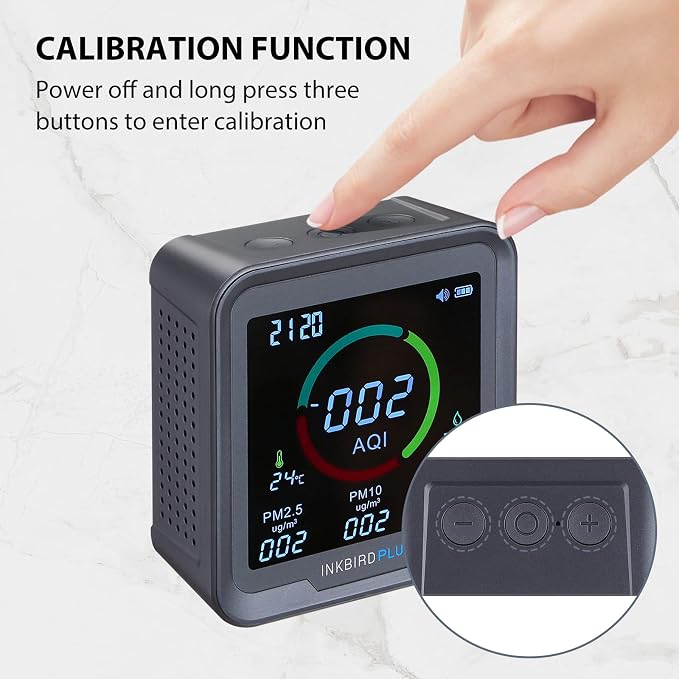 INKBIRDPLUS 6-in-1 Indoor Air Quality Monitor, Detects CO2, Temperature and - Image 7