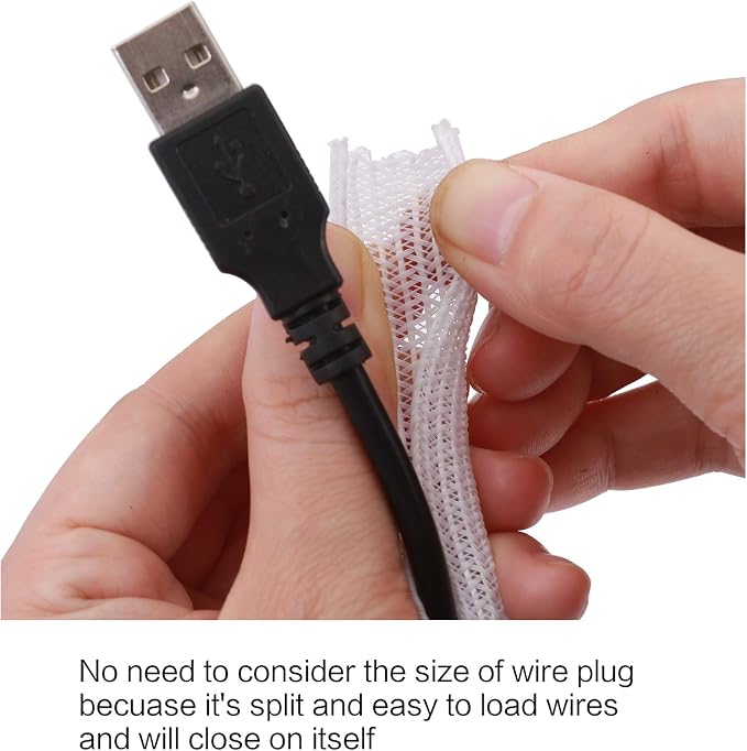 Alex Tech 25ft - 1/4 inch Cord Protector Wire Loom Tubing Cable Sleeve Split - Image 2