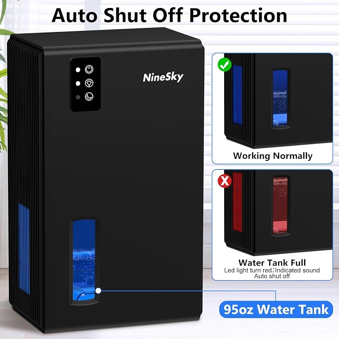 NineSky Dehumidifiers for Home, 1000 Sq.Ft Dehumidifier - Image 5