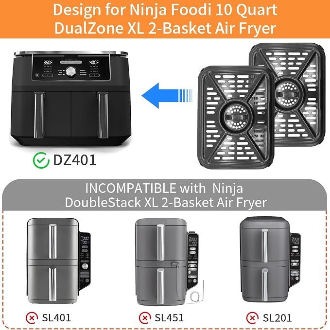 Air Fryer Grill Pan for Ninja Foodi DZ401 DZ550 10QT DualZone Air Fryers - Image 4