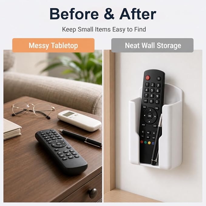 NEWHOOK 2 Pcs Remote Control Holder Wall Mount Self Adhesive - Image 5