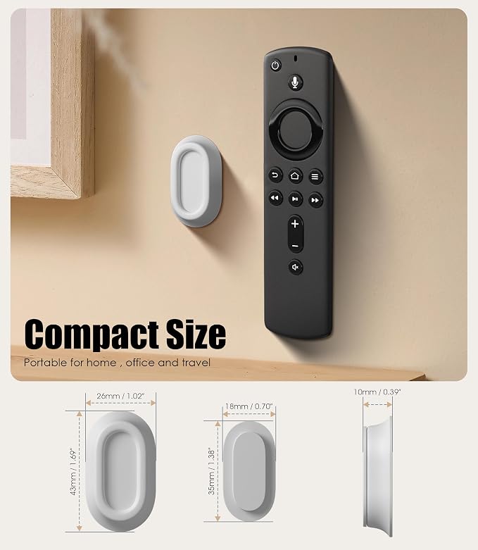5 Pack Magnetic Remote Control Holder Wall Mount, Upgraded No Drill - Image 2
