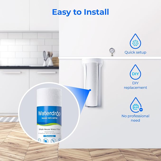 Waterdrop 5 Micron 10" x 2.5" Whole House Water Filter Replacement Cartridge - Image 6