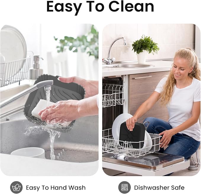 Redfly 2 Pack Silicone Air Fryer Liners, Square Reusable Non-Stick Basket - Image 5