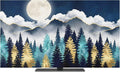 Moonlit Night Forest Mountains Indoor TV Cover, Elastic TV Screen Protector by Unknown