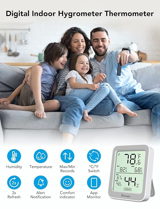 Govee Indoor Hygrometer Thermometer 3Pack H5075 - Image 2