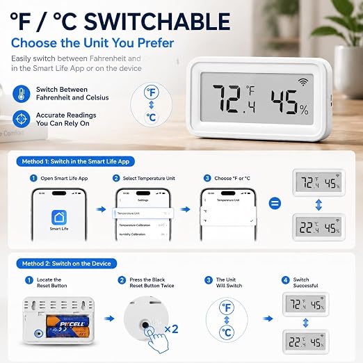 WiFi Temperature Humidity Sensor, Smart Thermometer Hygrometer - Image 8