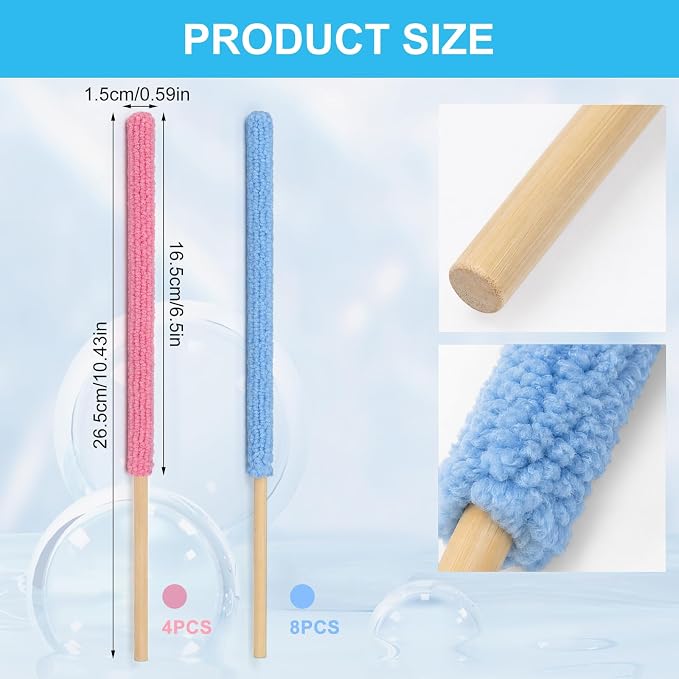 12 Pcs Microfiber Detail Duster Sticks, Mini Cleaning Tool - Image 2