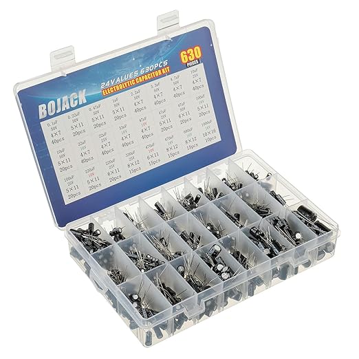 BOJACK 24Value 630pcs Aluminum Electrolytic Capacitor Assortment Box Kit Range - Image 2