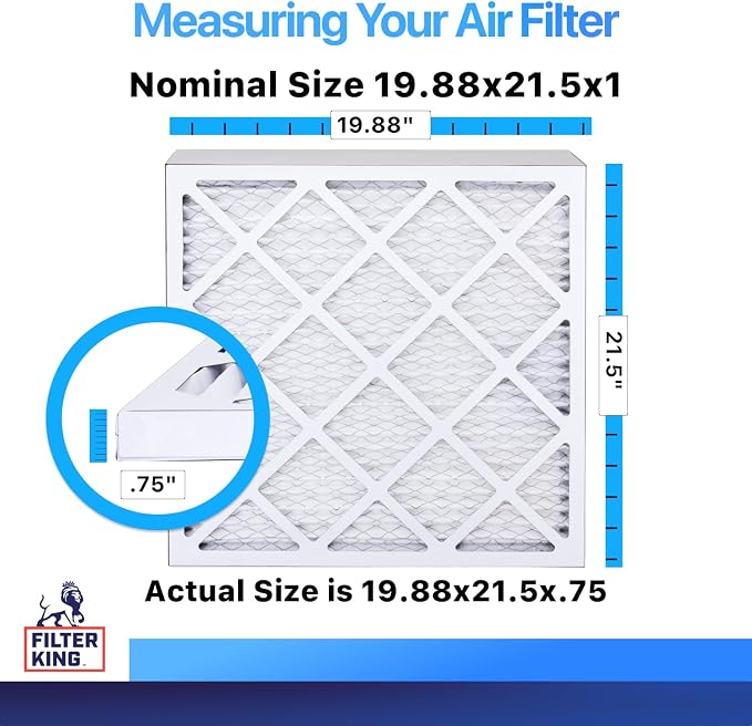Filter King 19.88x21.5x1 Air Filter Dust & Allergy Control AC Furnace Filters - Image 2