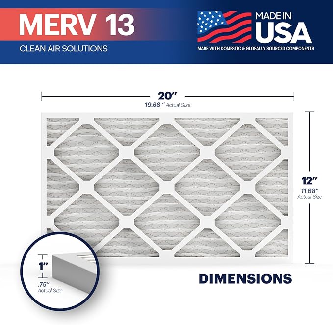 BNX TruFilter 12x20x1 Air Filter MERV 13 4-Pack) - Image 2